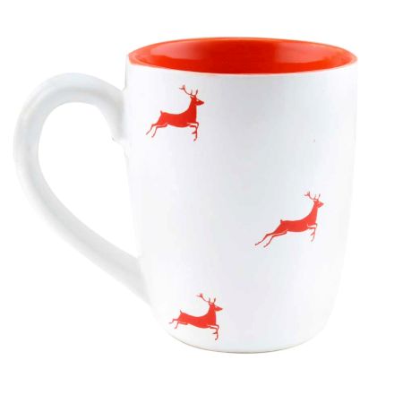 Red Running Deer Decorative Handcraft Ceramic Coffee Mug